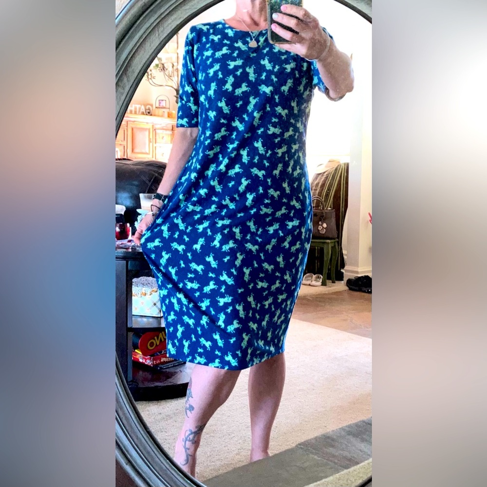 LuLaRoe Blue Unicorn Julia XL Dress